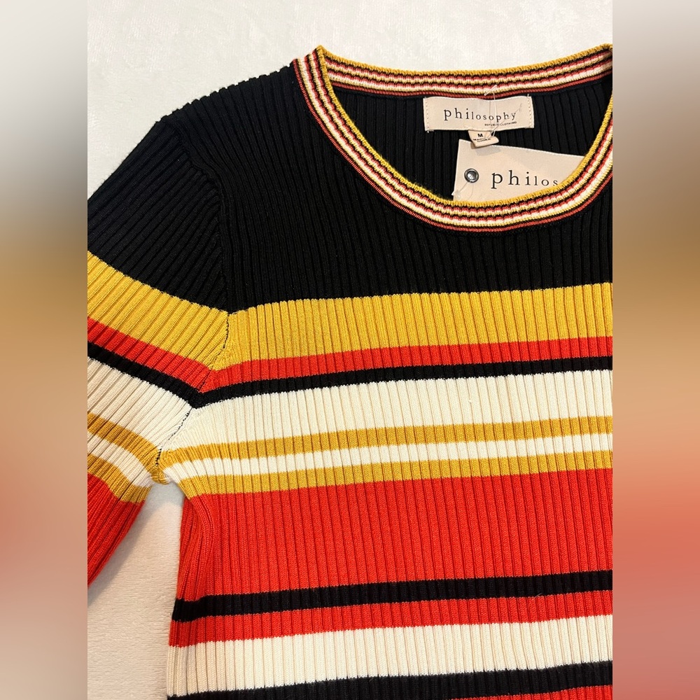 Philosophy Republic Clothing Multicolor Striped Knit Sweater Women’s Medium NWT - Picture 3 of 14